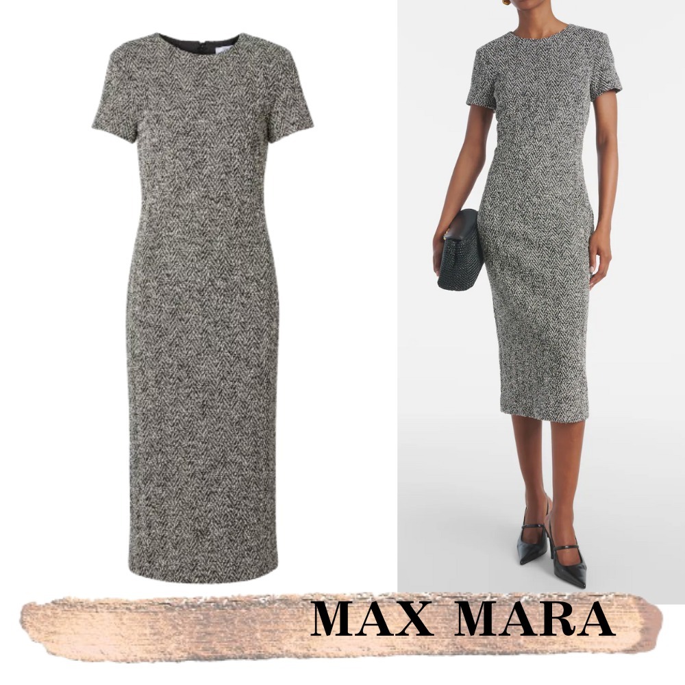 Max Mara☆関税込☆ジューニョコットン＆ウール混紡ミディドレス