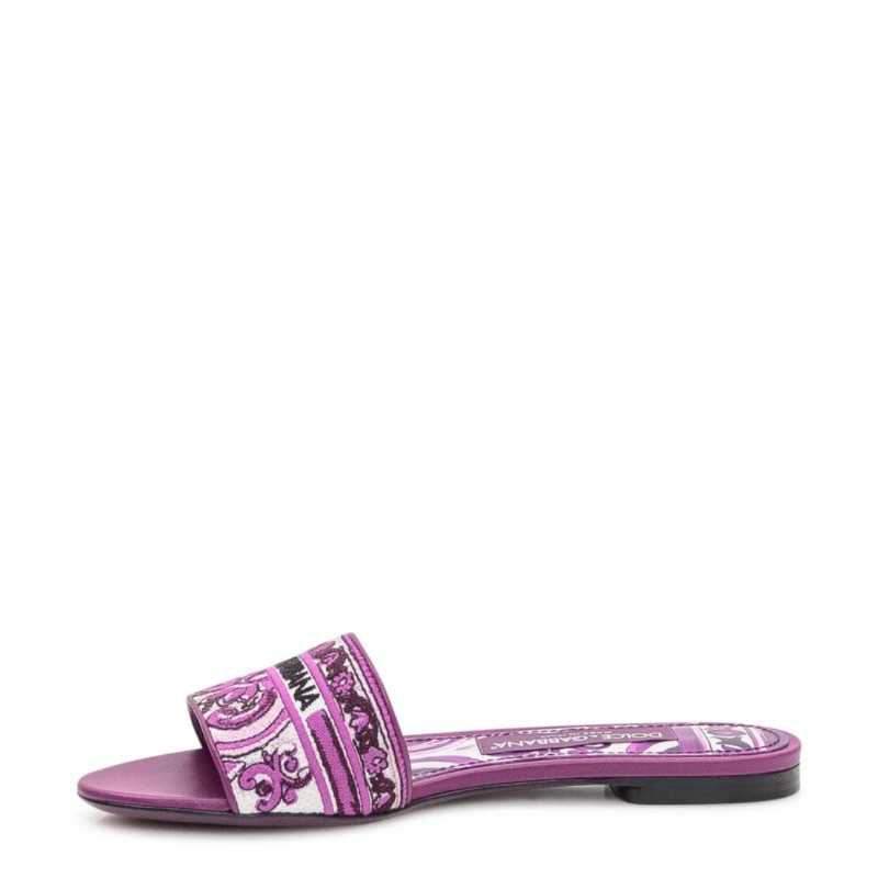 国内発送/送関込【DOLCE & GABBANA】 Flat Slipper Embroidered