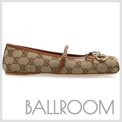 フラットシューズ GUCCI HORSEBIT GG SUPREME BALLET FLATS