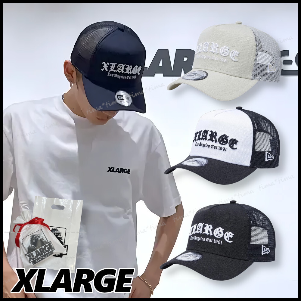 限定コラボ★XLARGE×NEW ERA メッシュ ロゴキャップ UV対策に◎