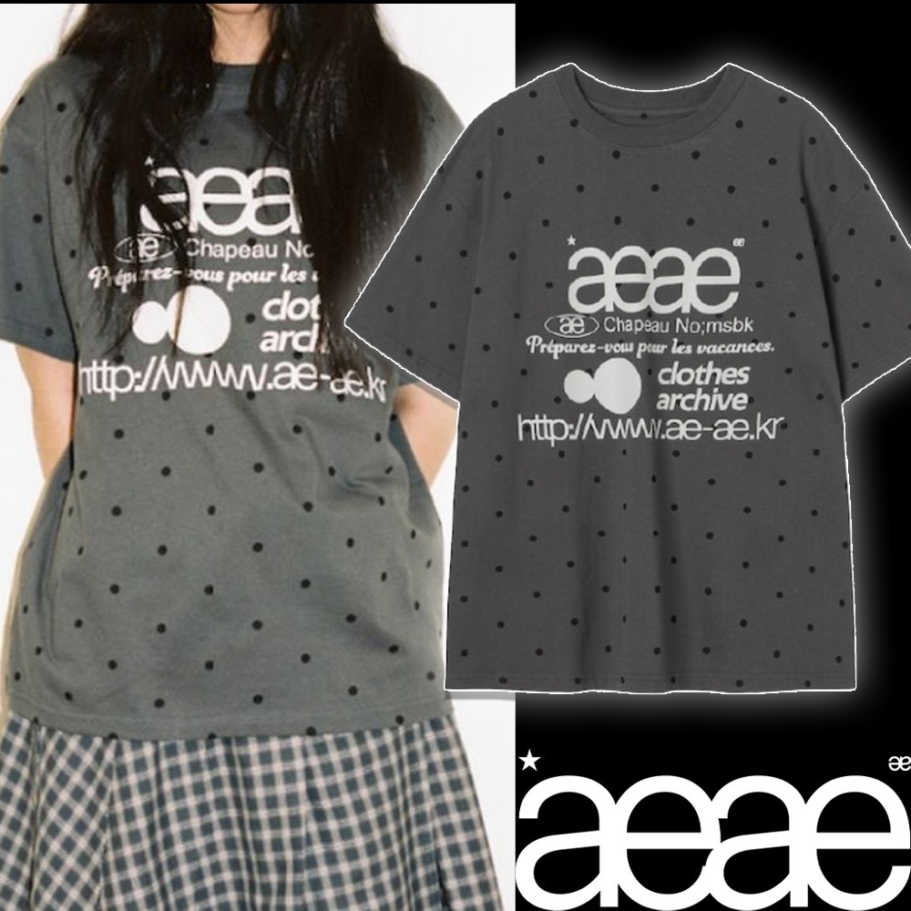 Tシャツ・カットソー [AEAE] WEB LOGO DOT T-SHIRTS CHARCOAL