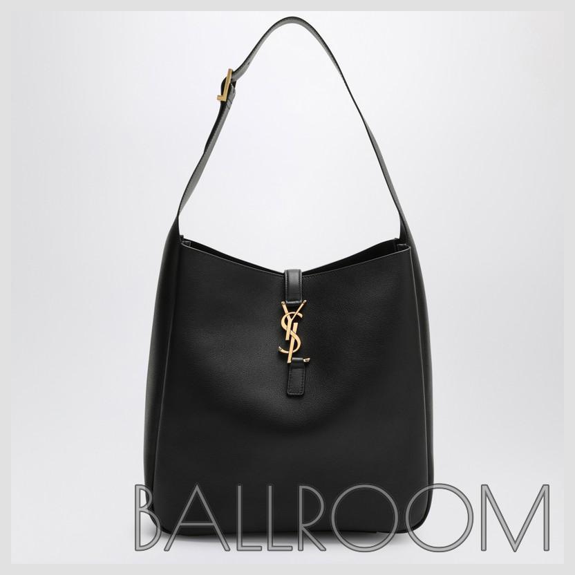 ショルダーバッグ・ポシェット SAINT LAURENT LARGE LE 5 A 7 BLACK LEATHER BAG