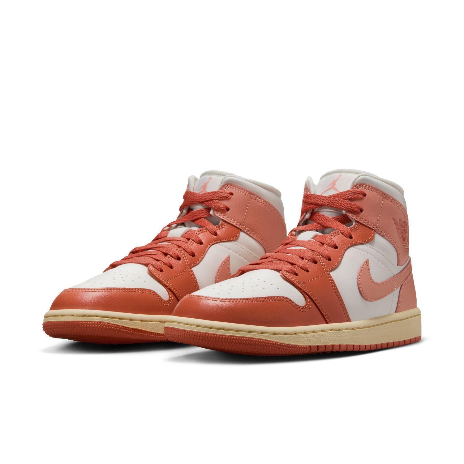 国内配送 NIKE W AIR JORDAN 1 MID SAIL/MADDER ROOT-MUSLIN