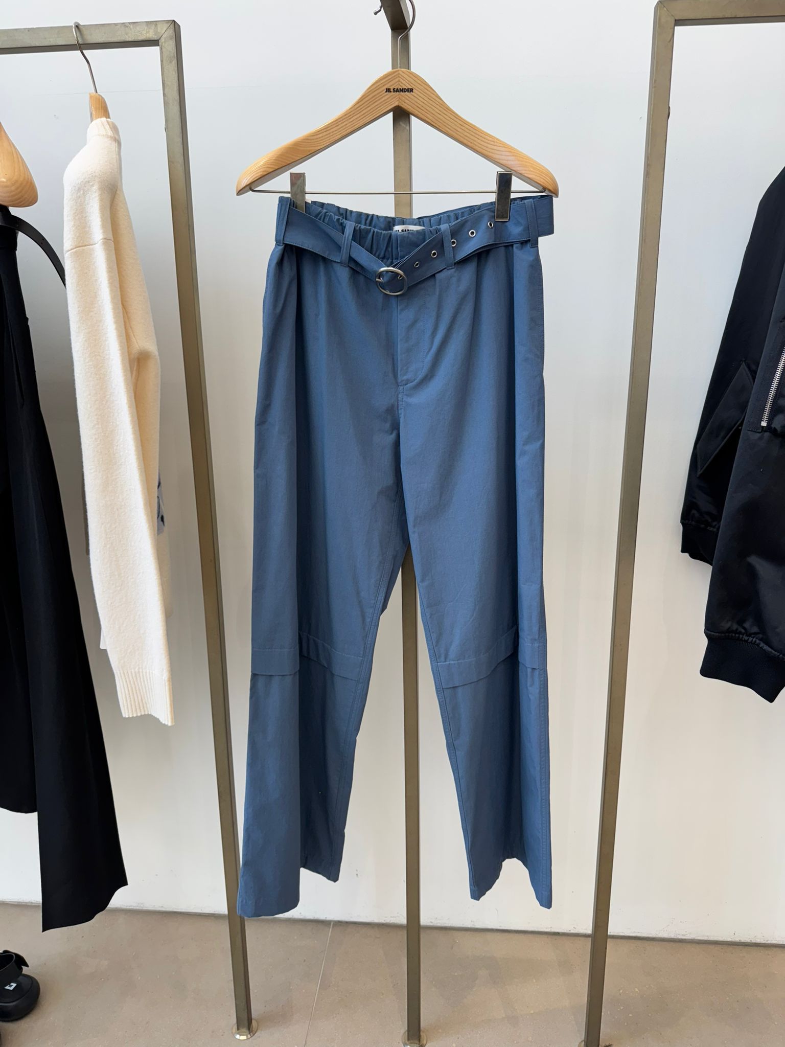 【JilSander】ジルサンダー  ベルト付きパンツ(ブルー)