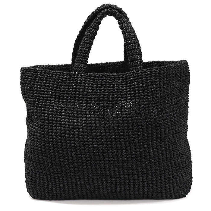 《PRADA》ラピア ロゴ クロシェ トートバッグ 中古 美品