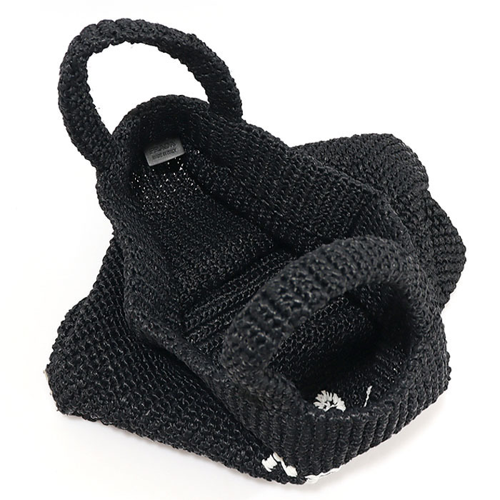 《PRADA》ラピア ロゴ クロシェ トートバッグ 中古 美品