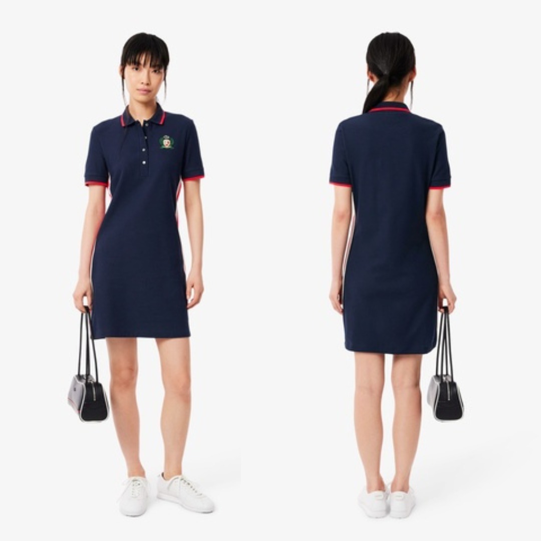サイドメッシュバンドポロドレス