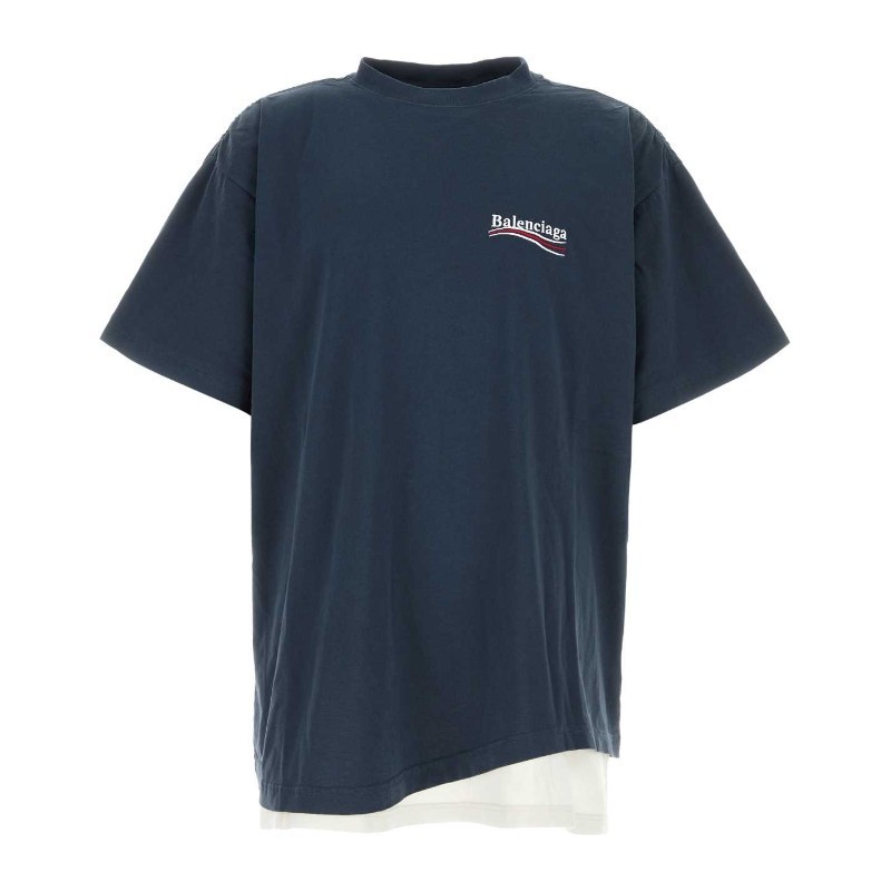Tシャツ・カットソー BALENCIAGA Blue cotton oversize t-shirt (835512TSVU9 3903)