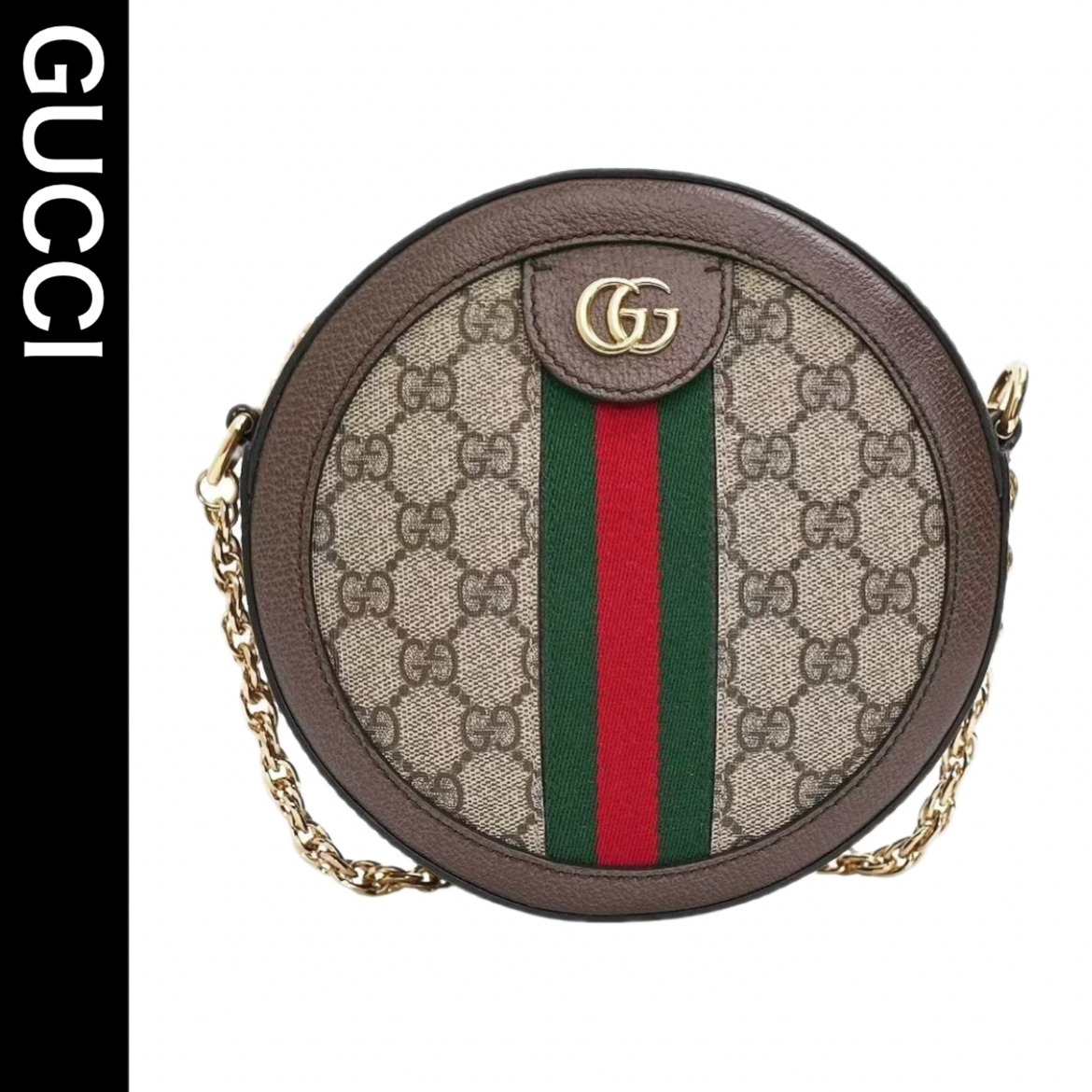美品・ヴィンテージ【GUCCI】OPHIDIA GG 円形 ショルダーバッグ