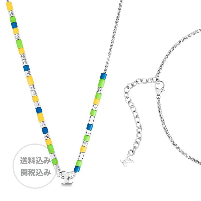 【Louis Vuitton】Sunrise ロゴチャーム ビーズ ネックレス