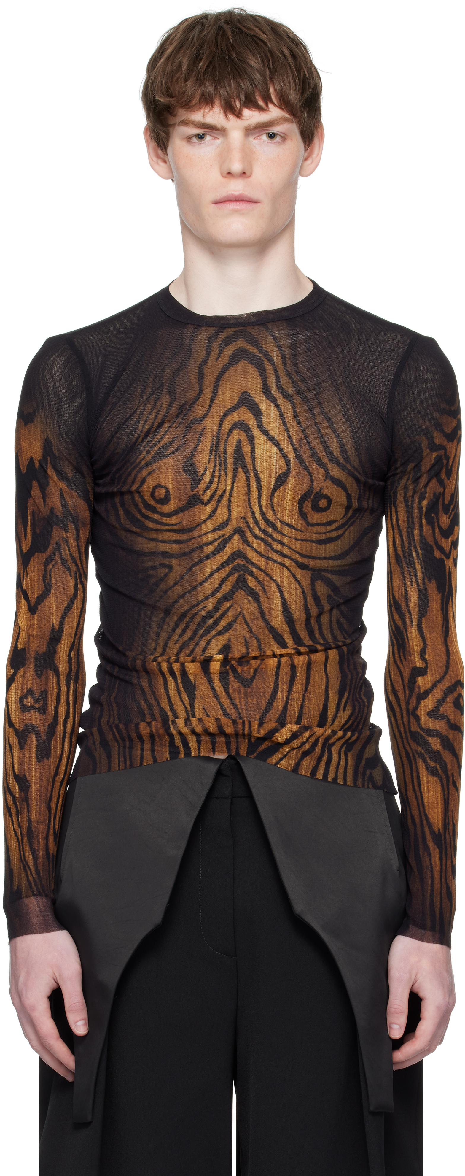 【関税込み】Jean Paul Gaultier ブラウン 'The Wood' トップス