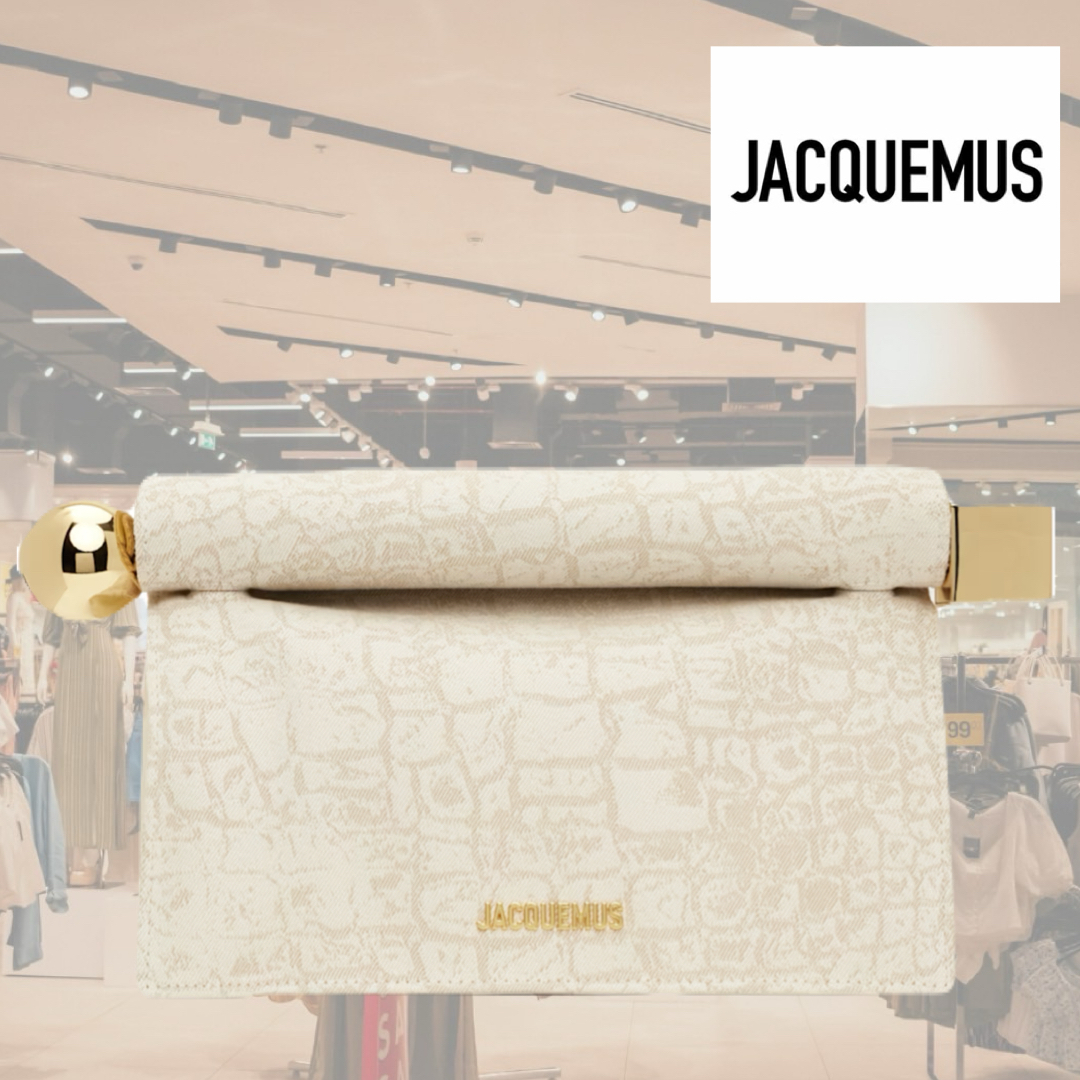 人気！JACQUEMUSベージュ La Croisiere The Rond Carreクラッチ