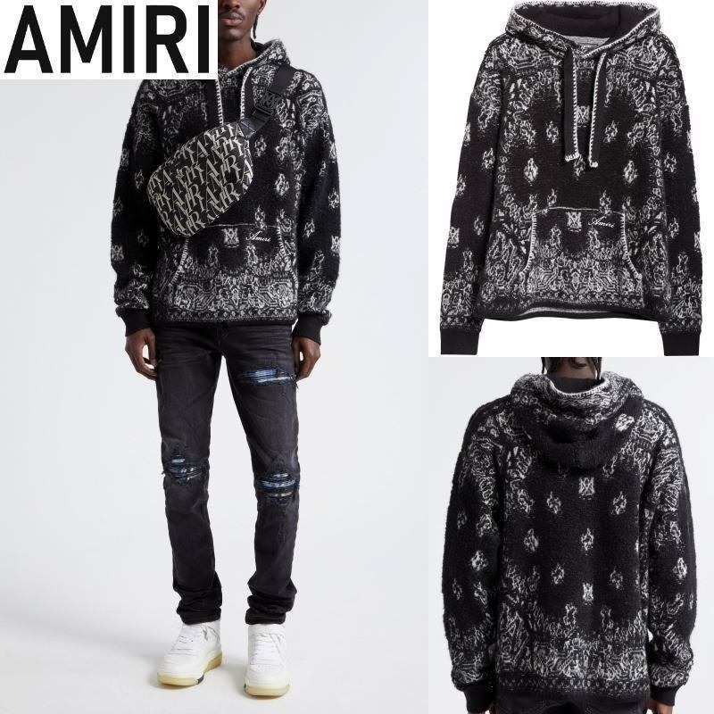 【AMIRI】バンダナジャカードモヘア&ウールブレンドセーター