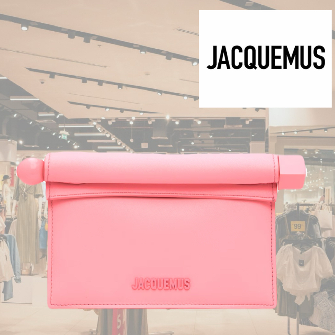 人気！JACQUEMUSピンクLaCroisiere'The small rond Carre'ポーチ