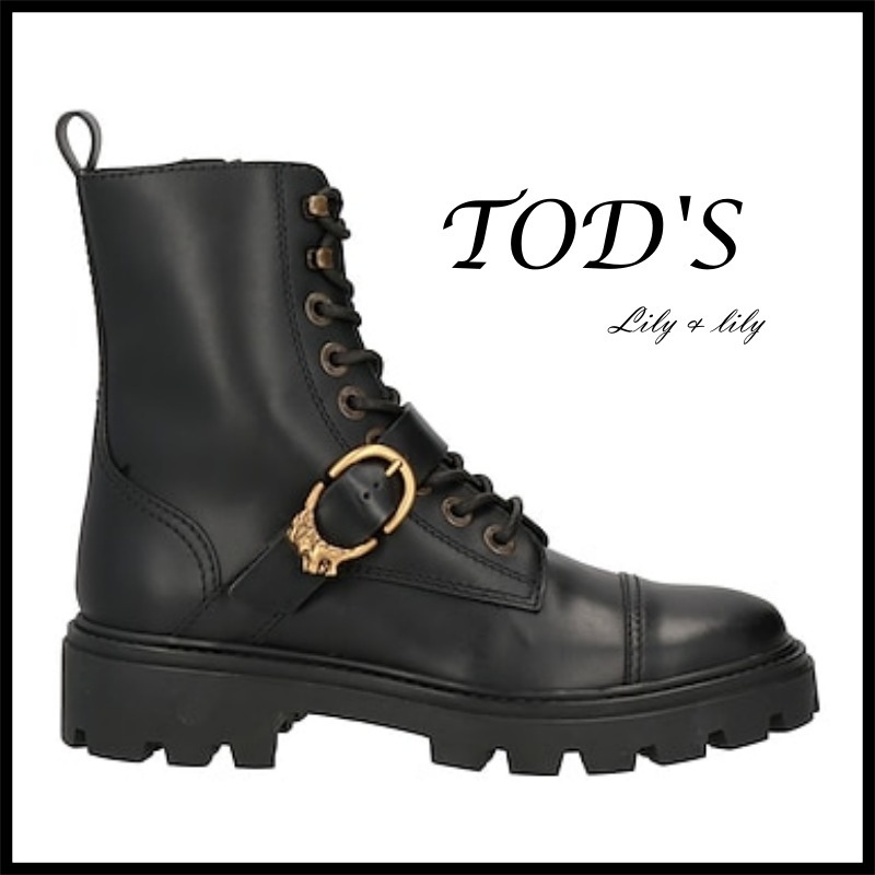 TOD'S ◆トッズ ロゴ レザー ショートブーツ◆関税送料込み