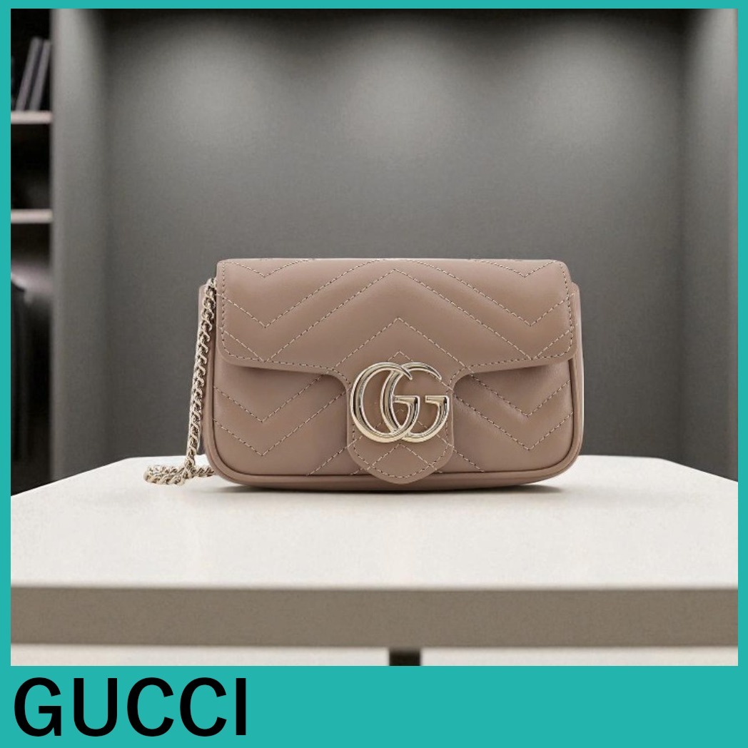 GUCCI★GG Marmont matelasse レザーショルダーバッグ