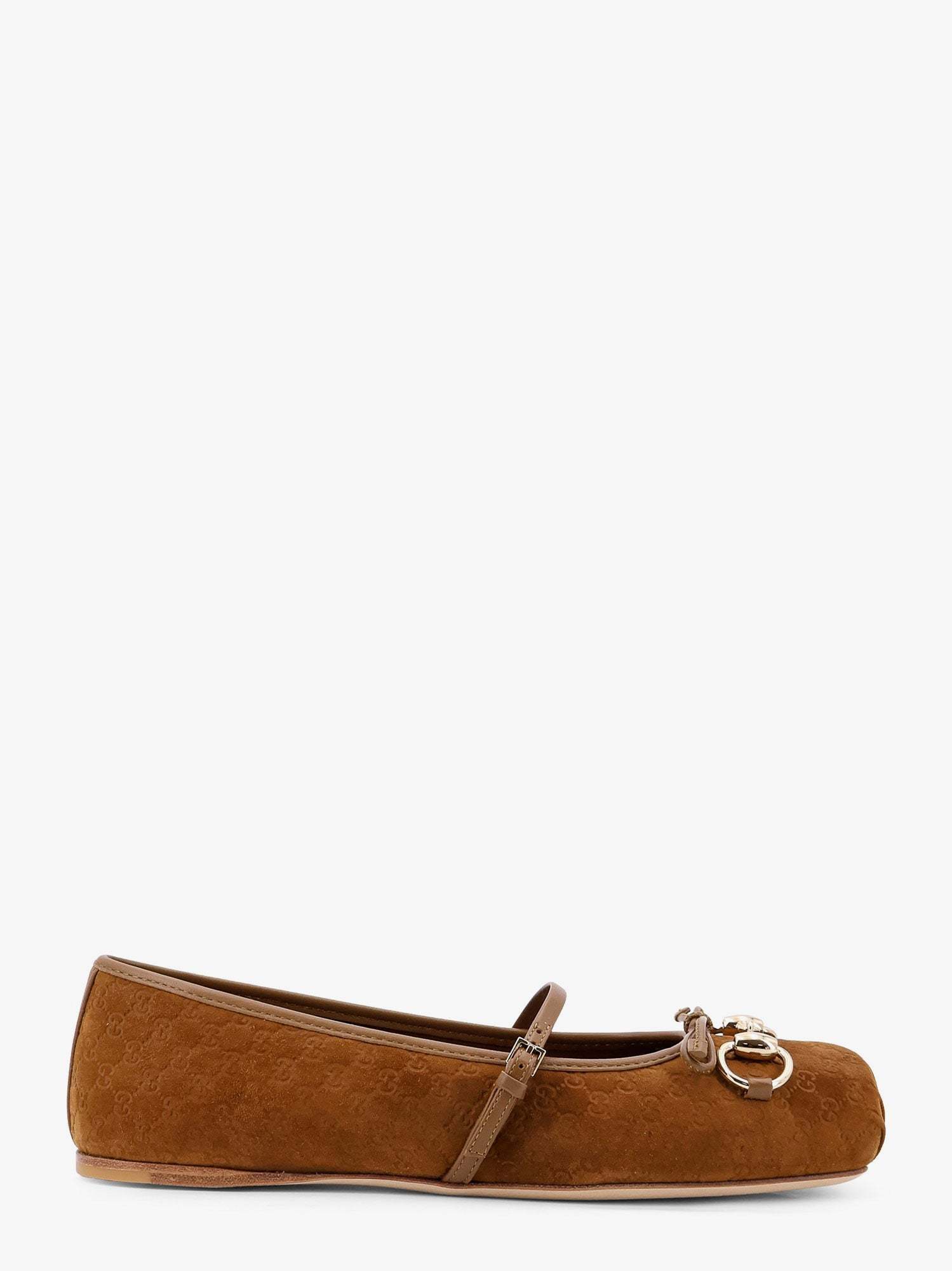 【関税&送料込】Gucci Suede Ballerinas With All-Over Gg Moti