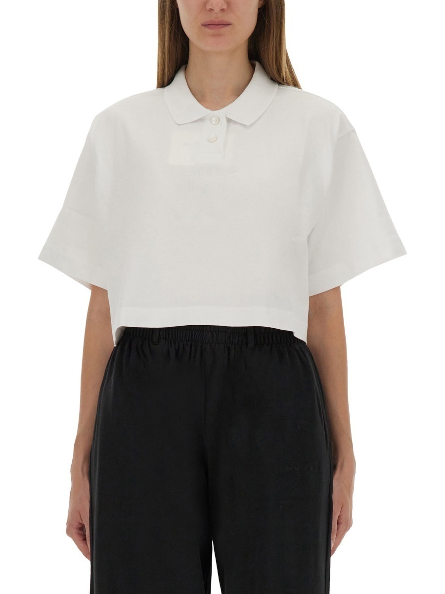 【関税&送料込】Alexander Wang Cropped Jersey Polo Shirt