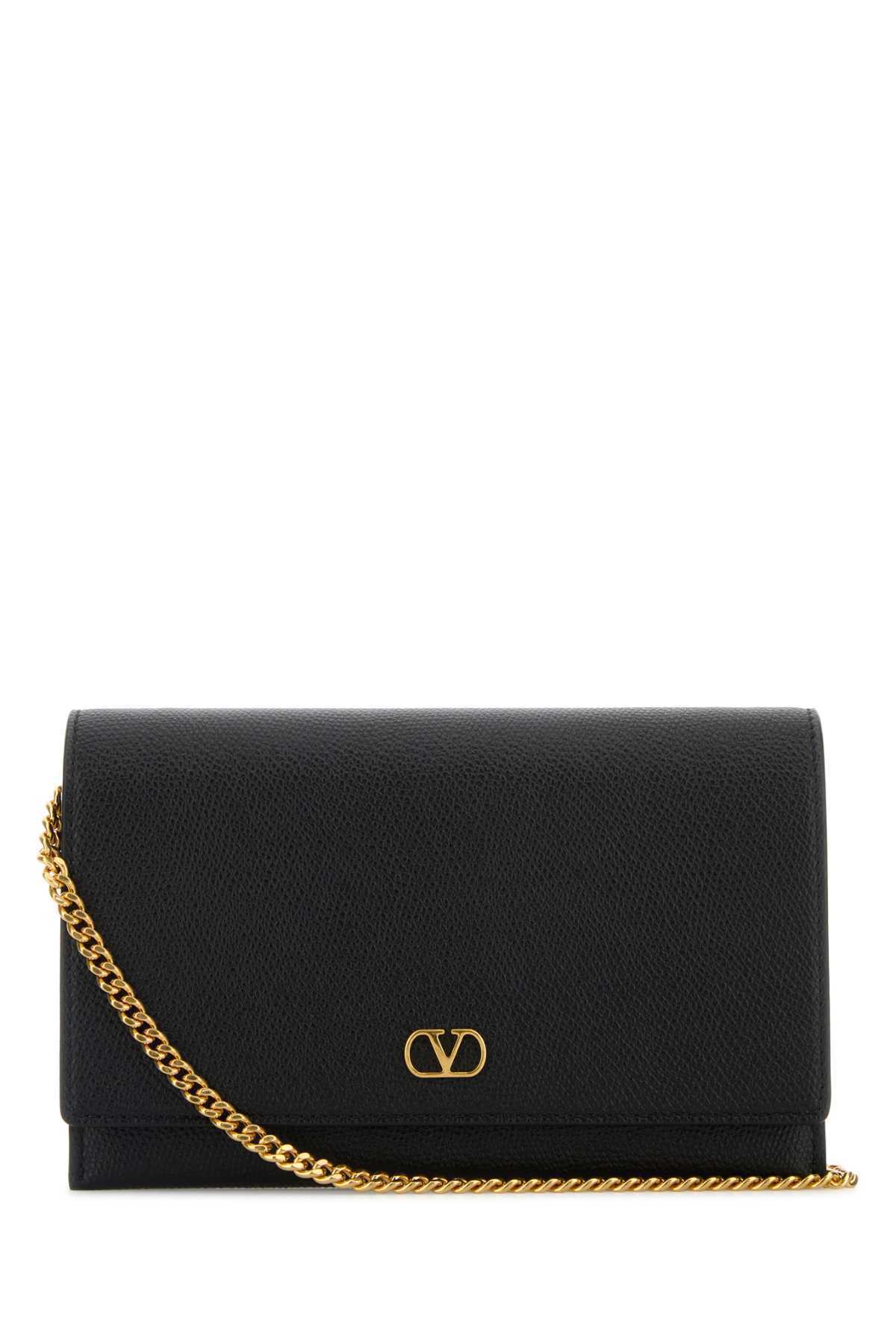 【関税&送料込】Valentino Garavani Black Leather Vlogo Signa
