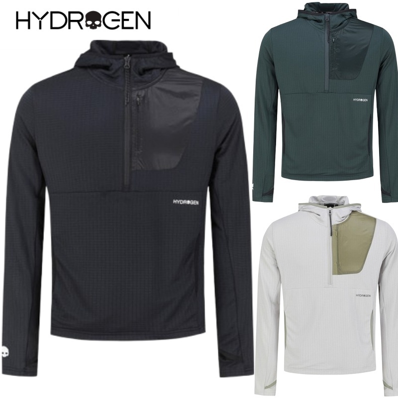 Hydrogen(ハイドロゲン) トレイルランニング 長袖フードTシャツ