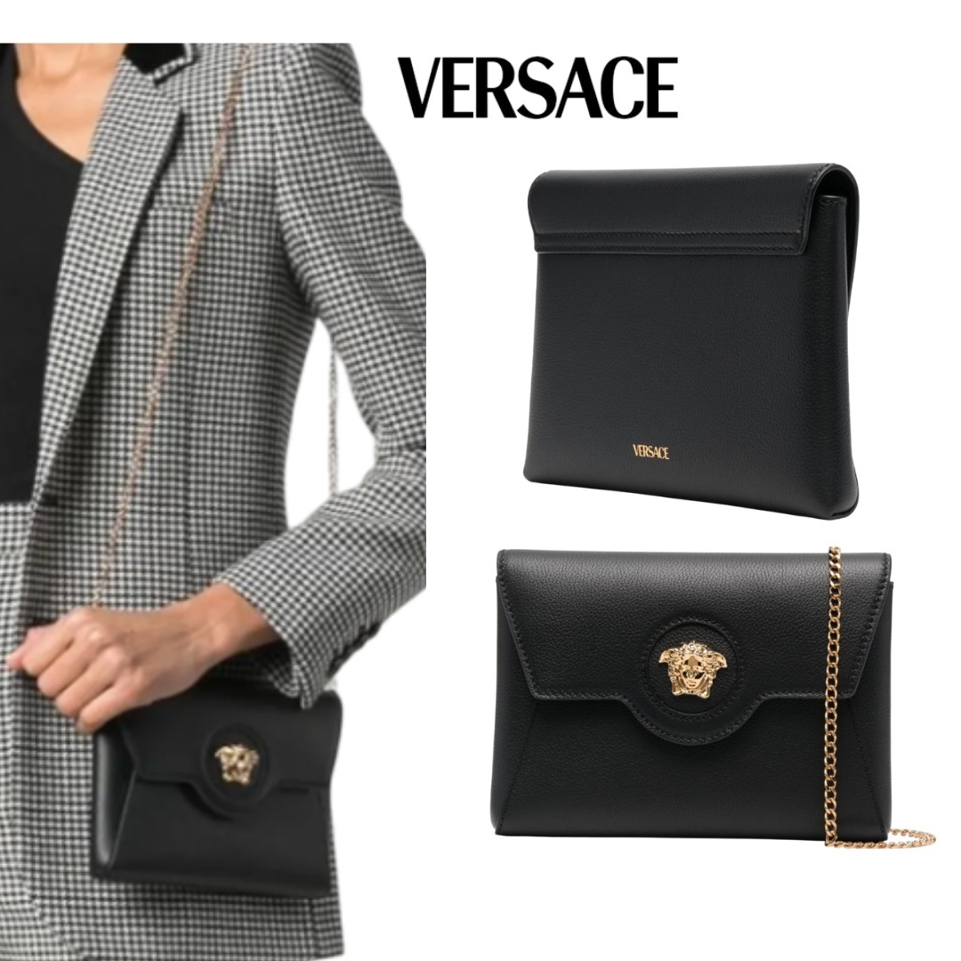 【VERSACE】メデューサ レザーウォレット ショルダーバック