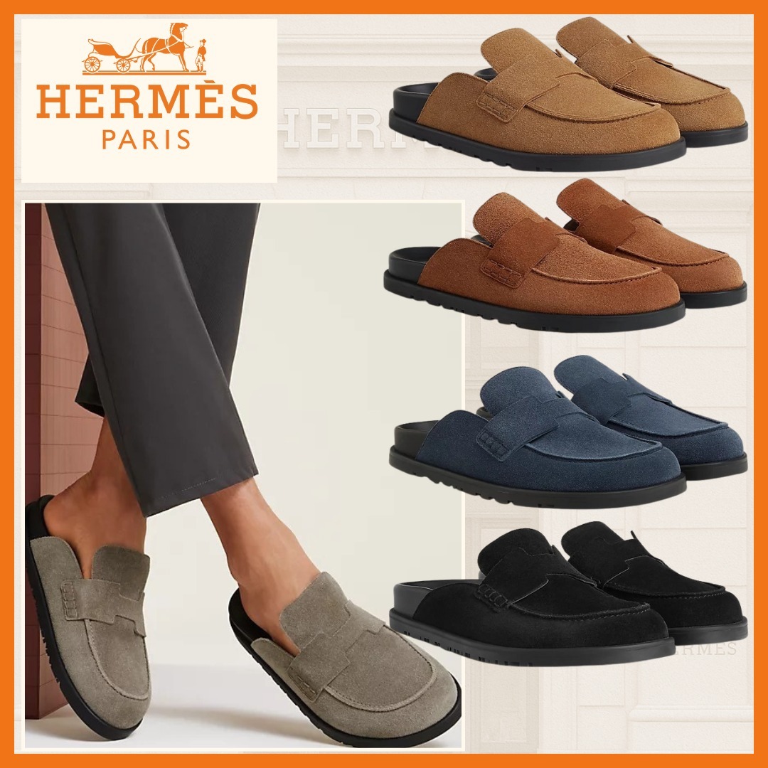 上質な抜け感◎【HERMES】スエードスリッポンサンダル
