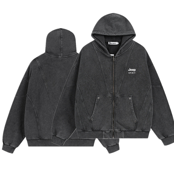 Jeep パーカー フーディ Zip Up Hoodie ウォッシュドストリート