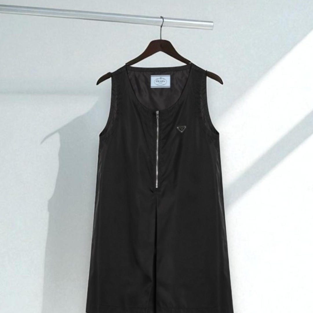 国内発/関税無/Prada Re-Nylon ショート ブラックドレス 人気☆