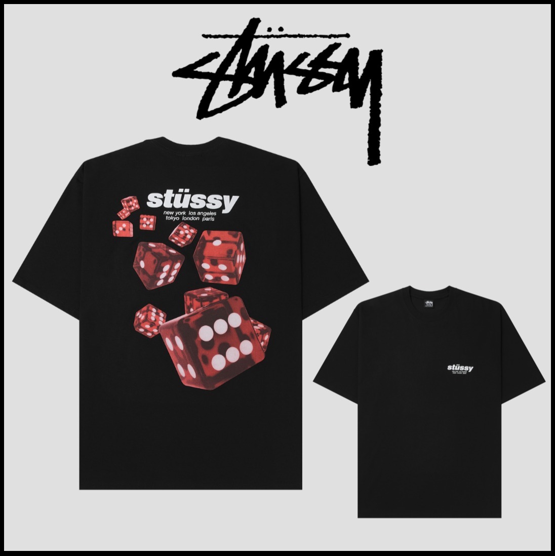 【Stussy】 25SS★ Rollers T-Shirt Black
