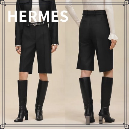 25AW 大人可愛い【HERMES】バミューダ パンツ センタープレス