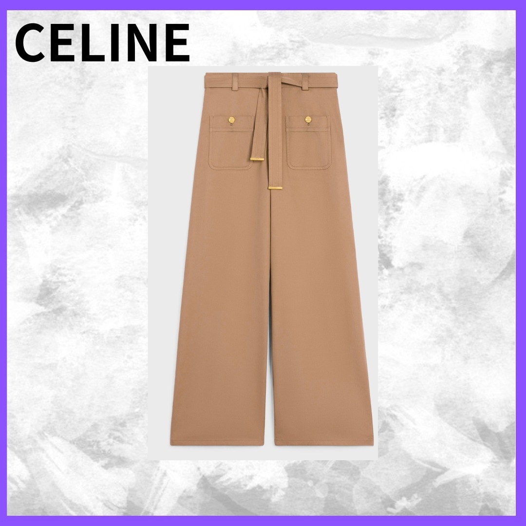 CELINE コットンツイルのタイラットパンツ