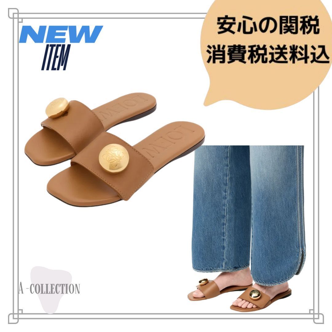 ロエベ LOEWE ペブル スライド サンダル カーフ 新作 ペタル