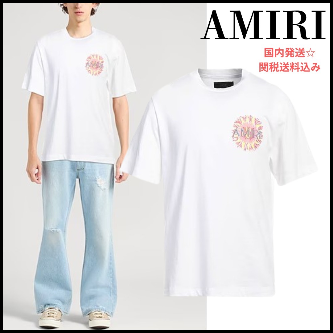 【AMIRI】ジャージー素材 ロゴ 柄入り Tシャツ＊関税/送料込み