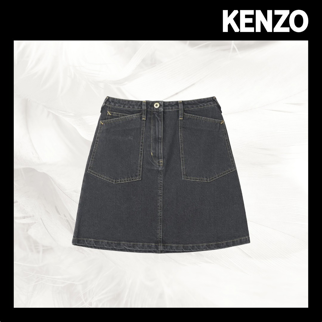 【KENZO】Stone Bleach Denim Skirt/追跡+関税+全国送料込み