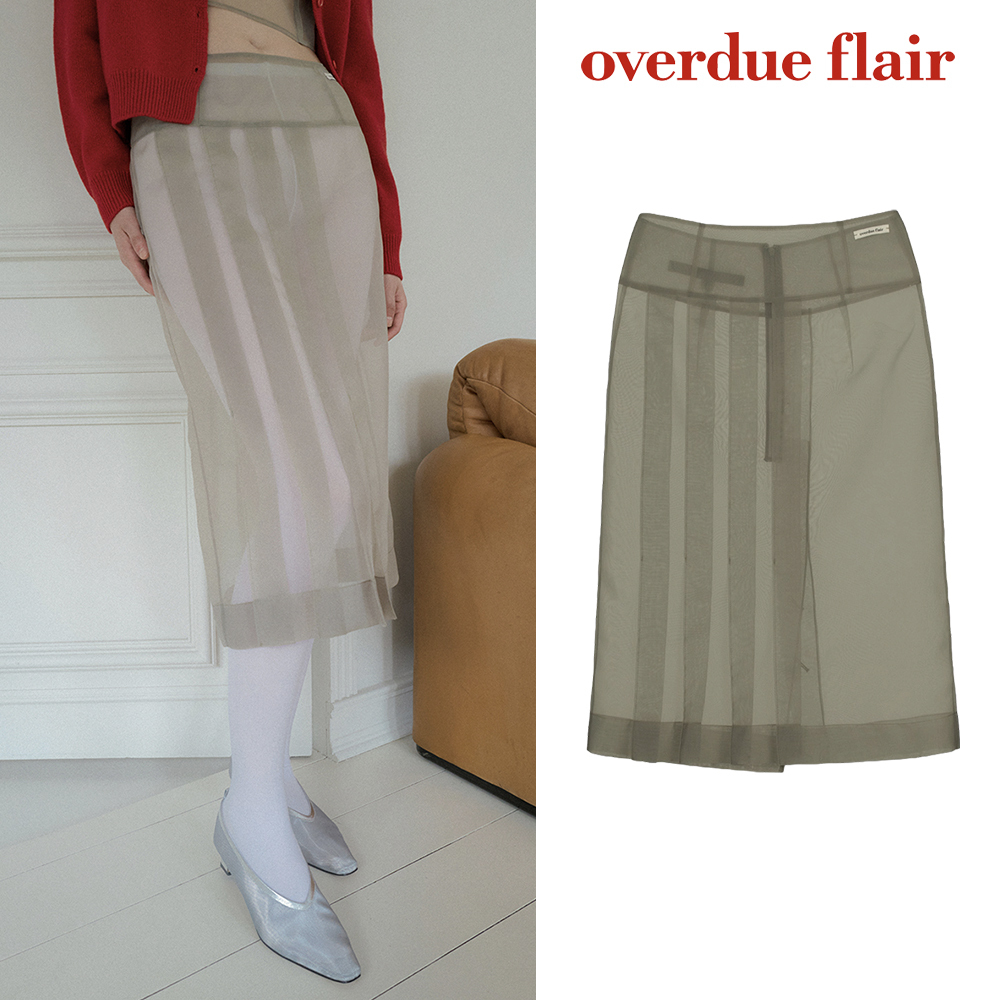 【OVERDUE FLAIR】SHEER ORGANZA PLEATED SKIRT