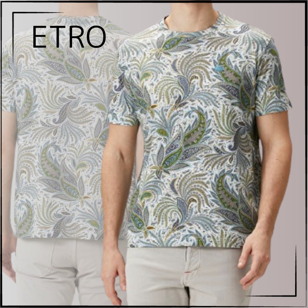【ETRO】関税込☆ペイズリープリントTシャツ グリーン