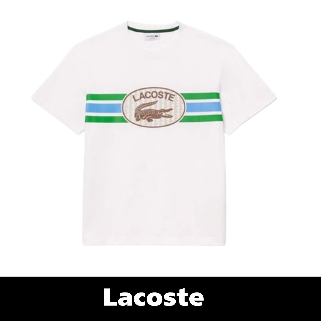 【税関/送料込】 Lacoste ★ モノグラムプリントコットンTシャツ