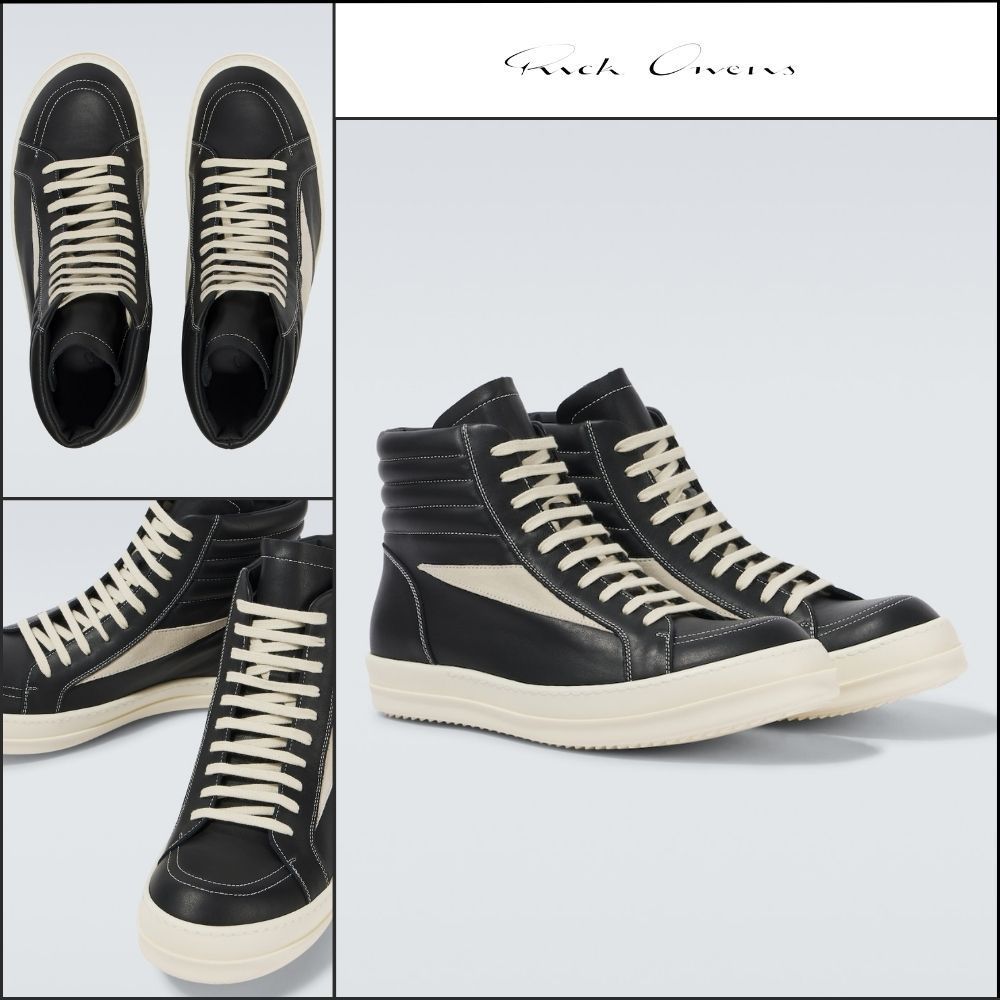 【Rick Owens】Vintage Sneaks High Leather Sneakers
