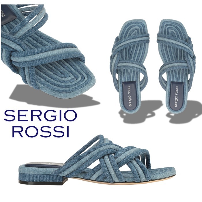 夏の足元にSS25★Sergio Rossi★sr Watamu-Flat sandals Indigo