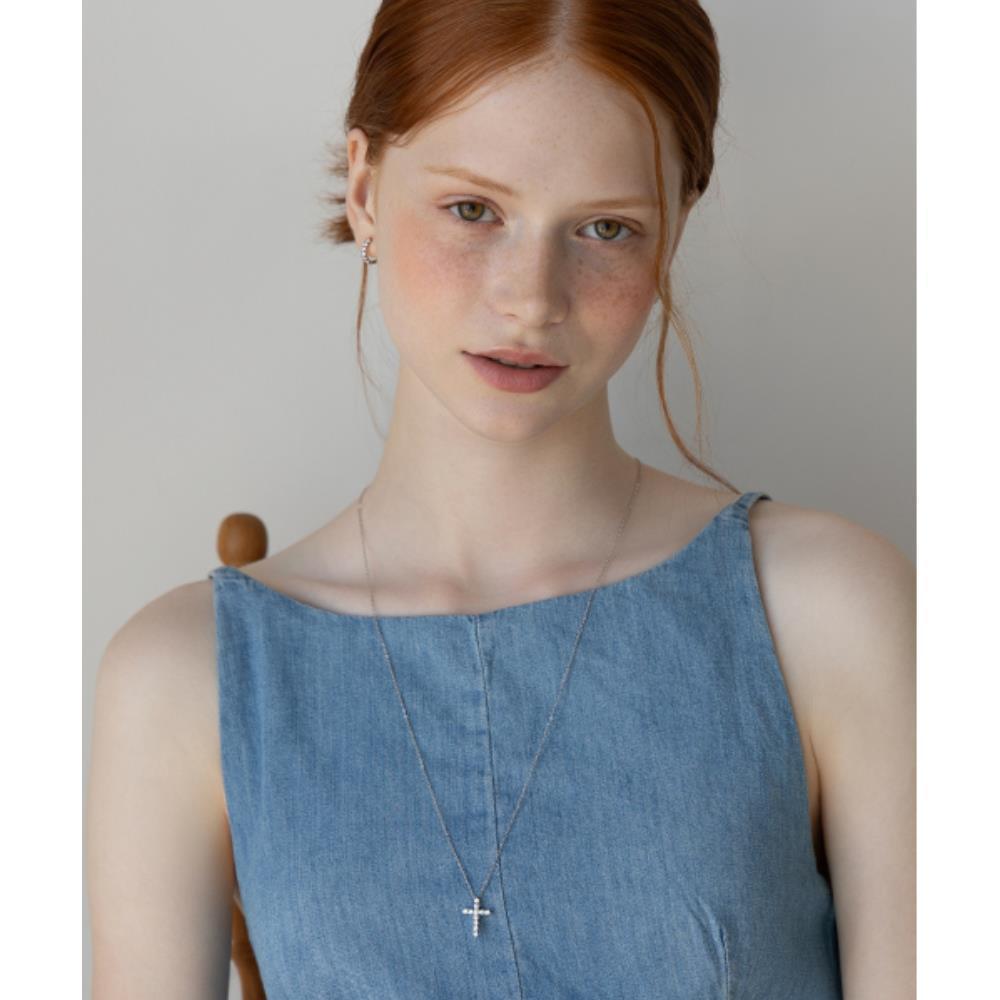 ネックレス・ペンダント \"TATIANA\" Silver 925 Claire Cross Pendant Long Necklace NZ24