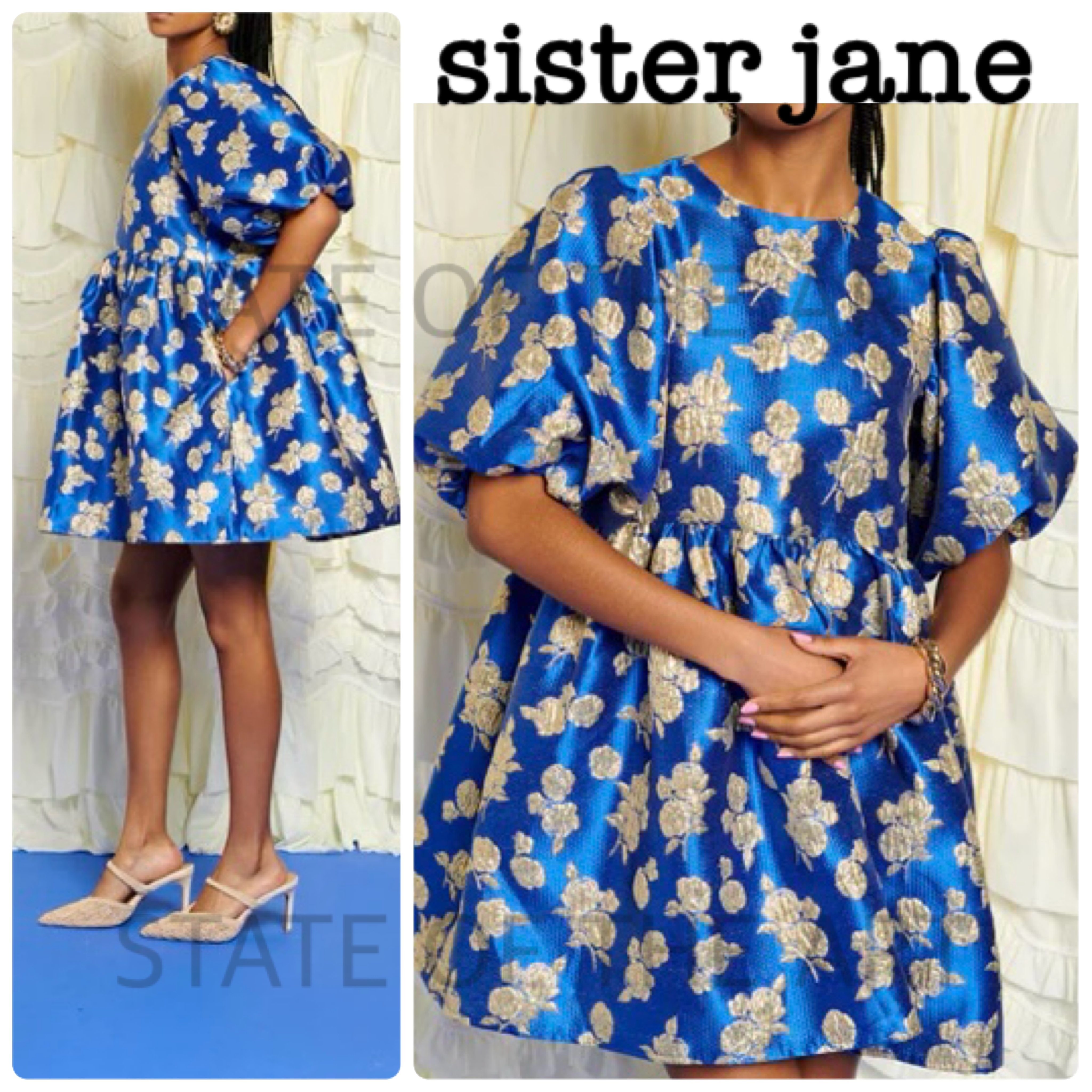新着【Sister Jane】DREAM Golden Blues ジャカード ミニドレス
