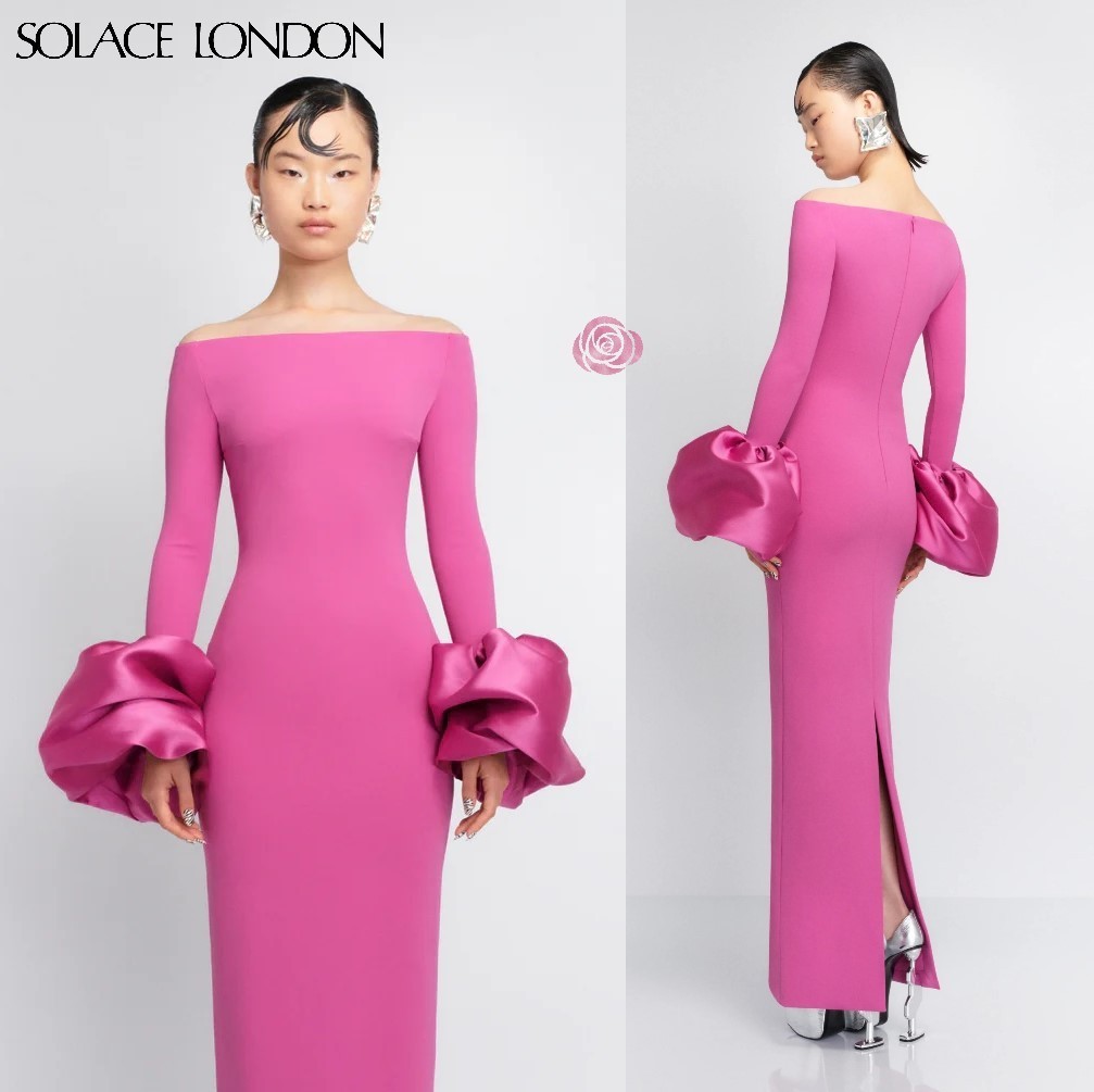 国内発| SOLACE LONDON パフカフス オフショルダーマキシドレス