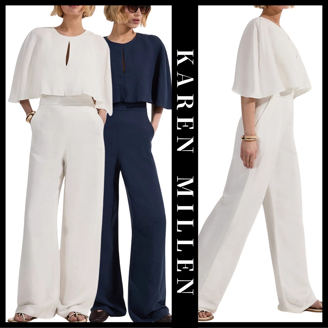 KAREN MILLEN 日本未入荷 ケープ テーラード ワイドレッグ 無地