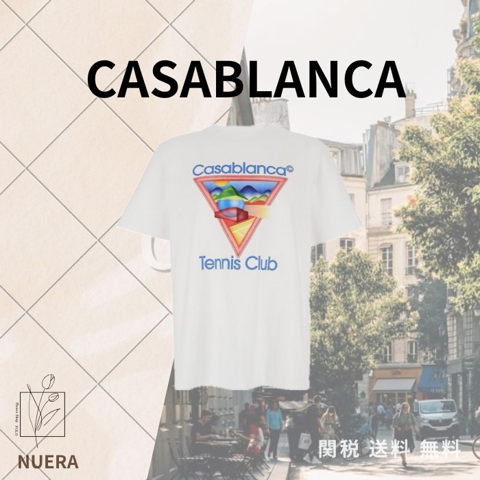 都会の楽園 Casablanca ロゴプリント クルーネック 半袖 Tシャツ