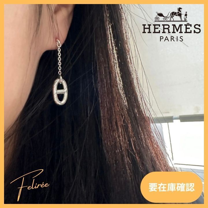 《シンプルに、美しく。》HERMES ファランドール ピアス MM