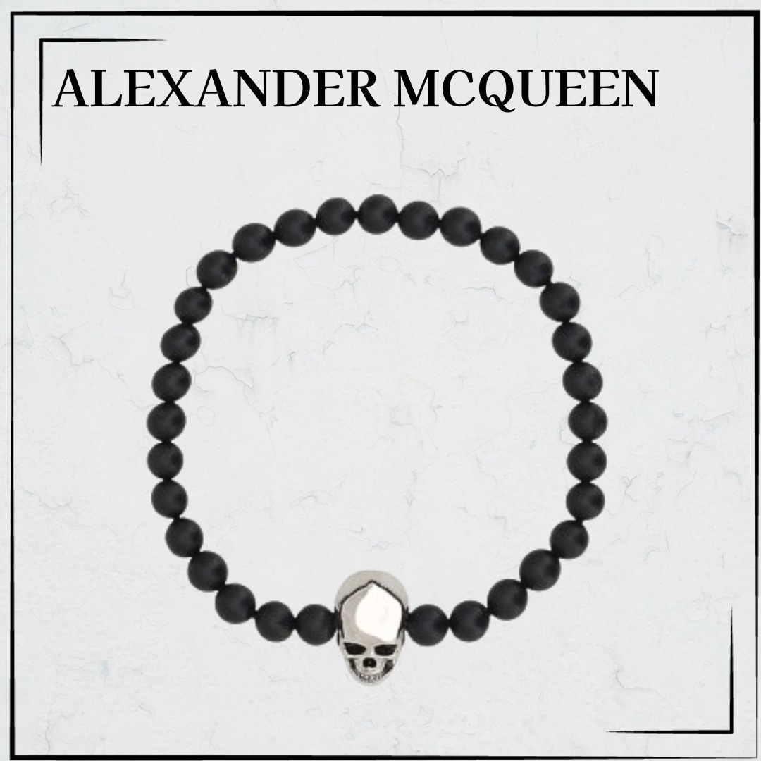 【Alexander McQueen】関税込☆スカル ブレスレット ブラック