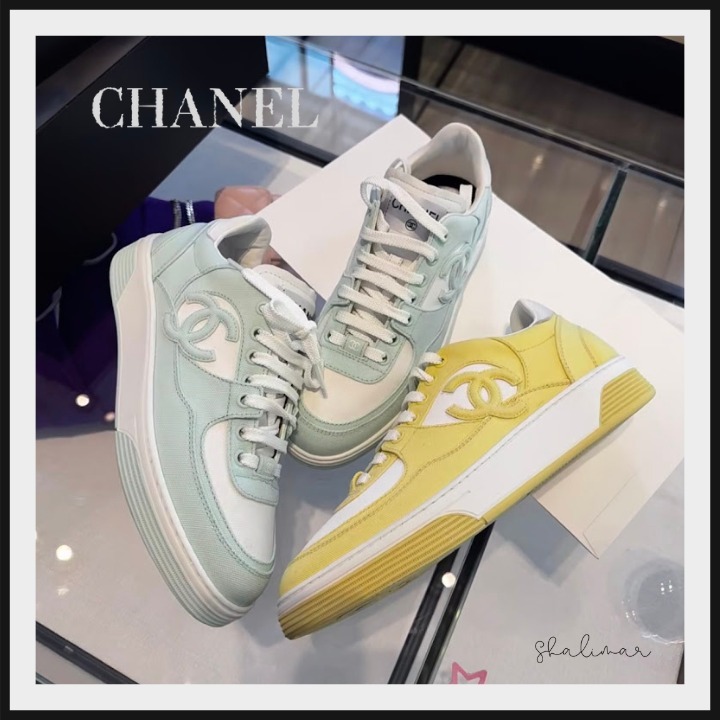 国内発送【CHANEL】パステルカラー 厚底 スニーカー