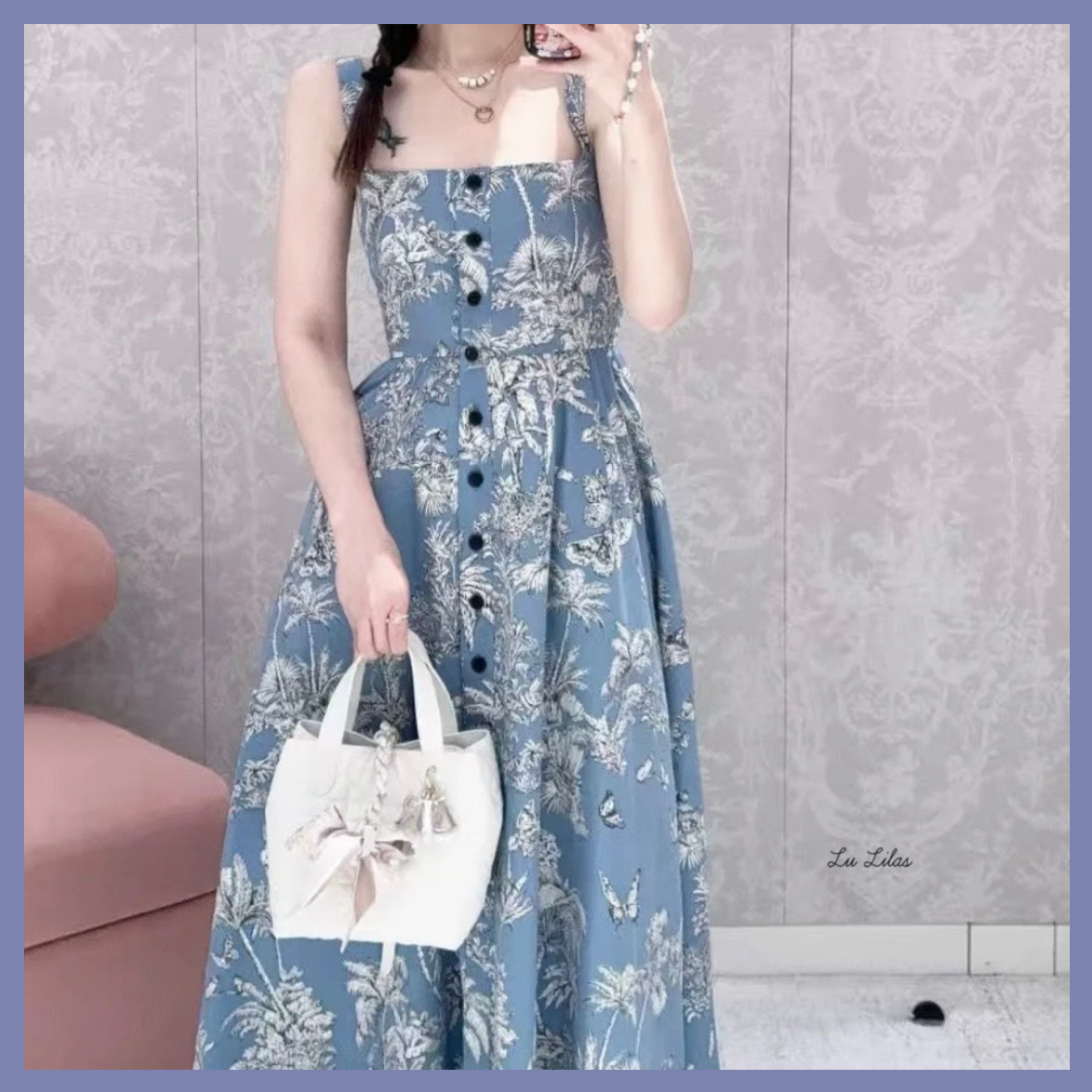 【国内発送♪リゾートにぴったり】DIOR フレア ミディドレス