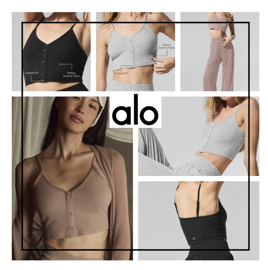 【ALO Yoga】ラウンジ リブタンクRibbed Delicate Lounge Tank