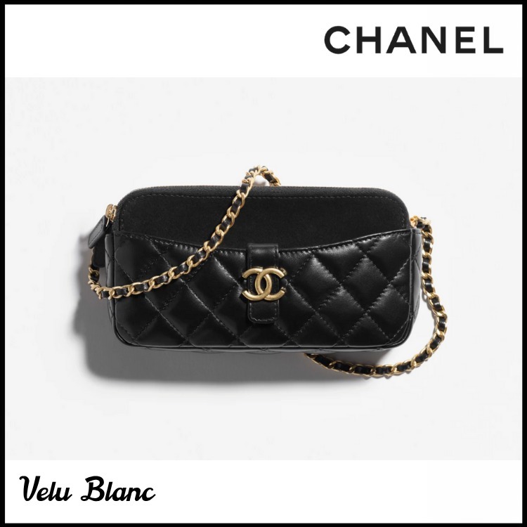 【CHANEL】ジップフォンケース ブラック